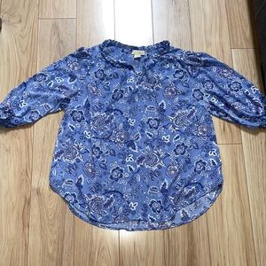 Cynthia Rowley Periwinkle Blue Paisley Blouse TBD Q